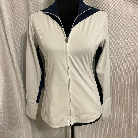 Nike Golf dri-fit white & blue jacket size small - Picture 1 of 6